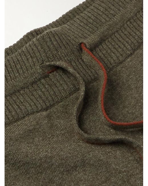 Loro Piana Green Harrison Tapered Cashmere Sweatpants for men