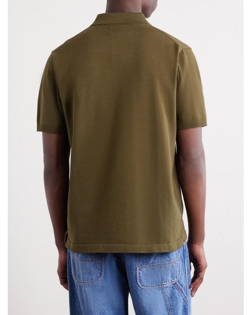 Beams Plus Green Cotton Polo Shirt for men