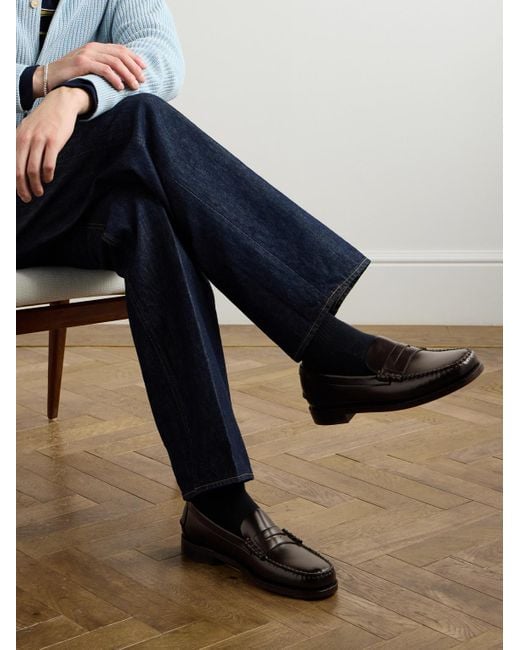 Sebago Brown Classic Dan Leather Penny Loafers for men