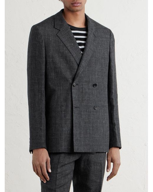 Mr P. Black Delave Linen Check Jacket for men