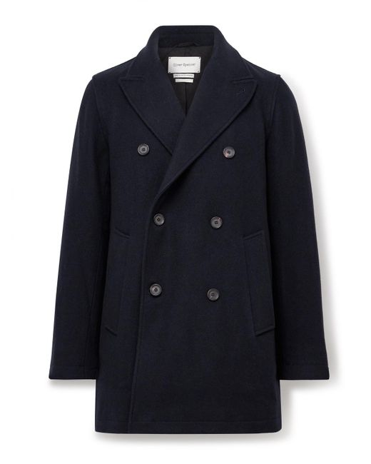 Oliver Spencer Blue Albion Double-breasted Felt Coat for men