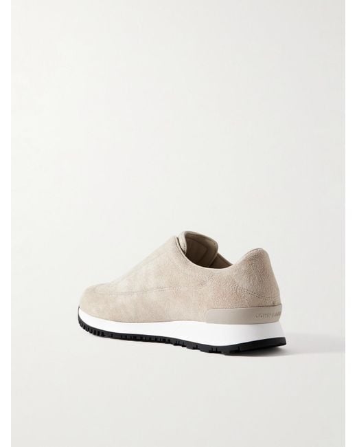John Lobb White Lift Suede Slip-On Sneakers for men
