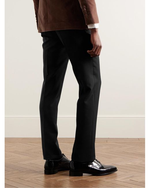 Pantaloni da smoking slim-fit a gamba affusolata in misto lana e mohair Argylle di Kingsman in Black da Uomo