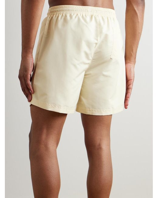 Shorts Da Mare Medi A Gamba Dritta Con Logo Ricamato di Brunello Cucinelli in Natural da Uomo