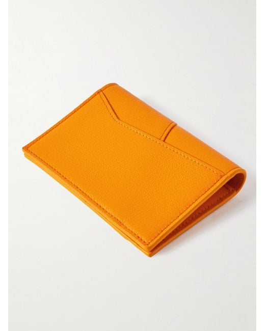Loewe Orange Leather Puzzle Edge Bifold Card Holder for men