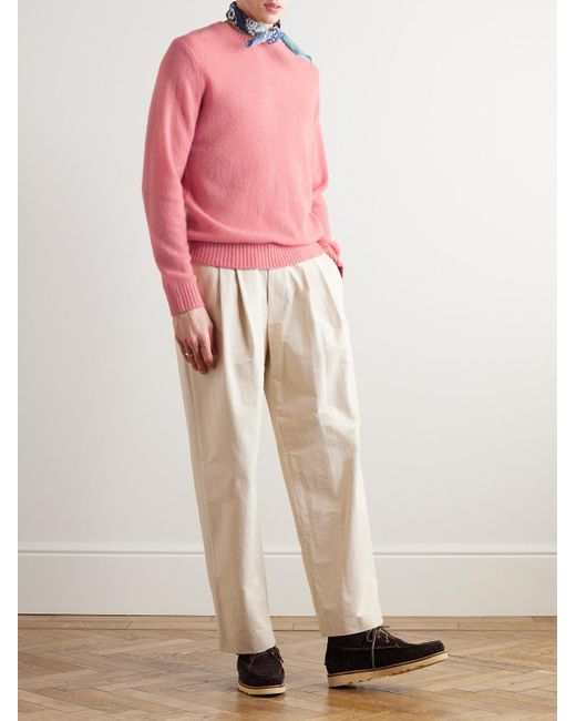 Beams Plus Pink Cashmere And Silk-blend Sweater for men