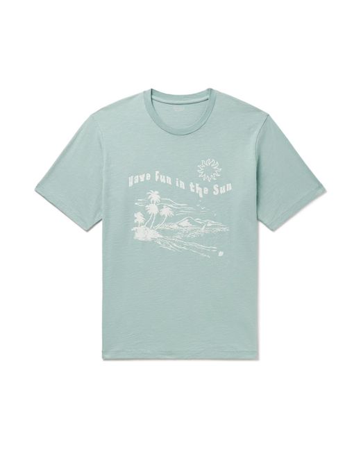 Hartford Blue Fun Sun Printed Slub Cotton-jersey T-shirt for men