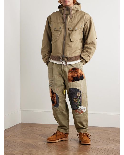 FRIZMWORKS Natural Smock Cotton-Blend Twill Hooded Jacket With Fleece-Trimmed Liner for men