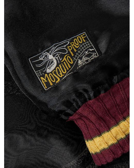Kapital Black Souvenir Embroidered Organza Bomber Jacket for men