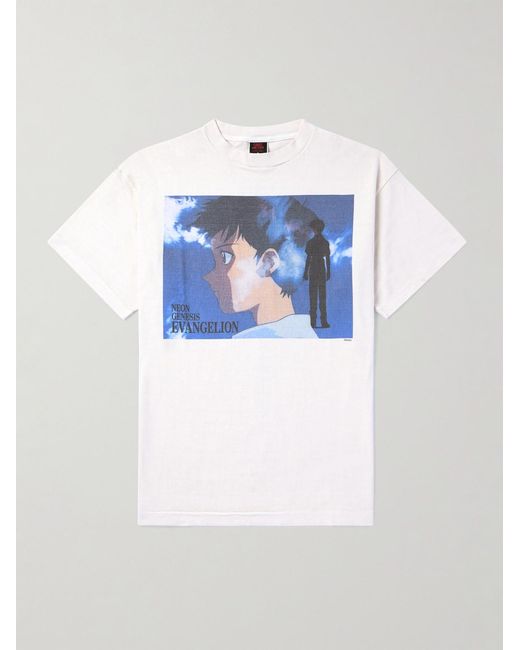 SAINT Mxxxxxx White Evangelion Printed Cotton-Jersey T-Shirt for men