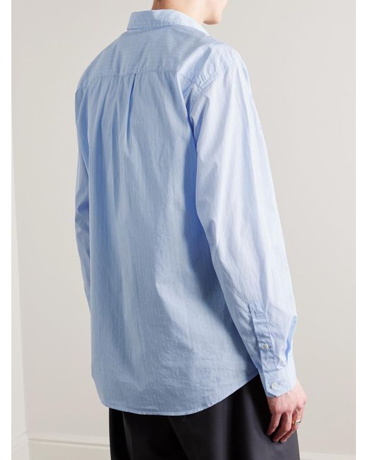 mfpen Blue Distant Striped Cotton Shirt for men