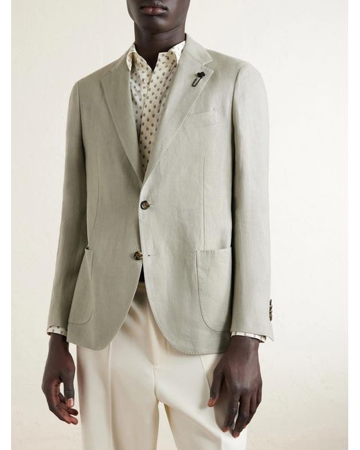 Lardini Gray Linen Blazer for men