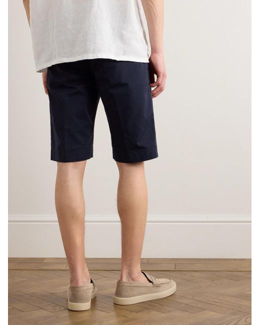 Canali Gerade geschnittene Shorts aus Baumwoll-Twill in Blue für Herren