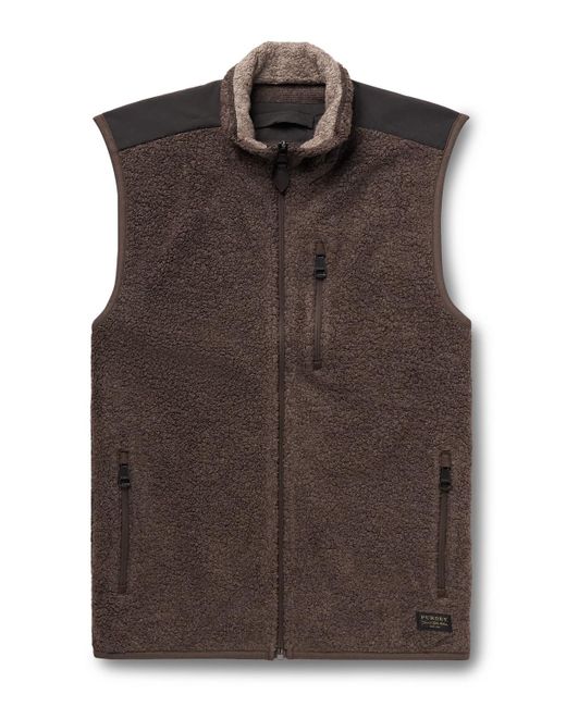 James Purdey & Sons Brown Shell-Trimmed Bouclé Gilet for men