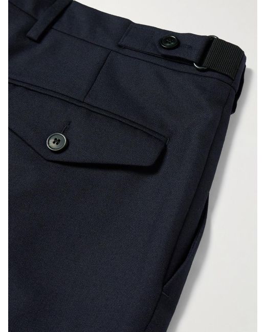 Dries Van Noten Blue Straight-leg Grain De Poudre Wool Trousers for men