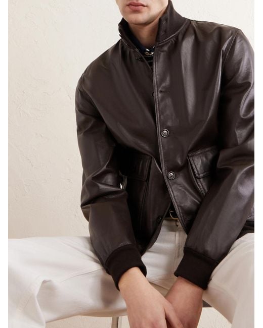Ino Leather Jacket di Valstar in Black da Uomo