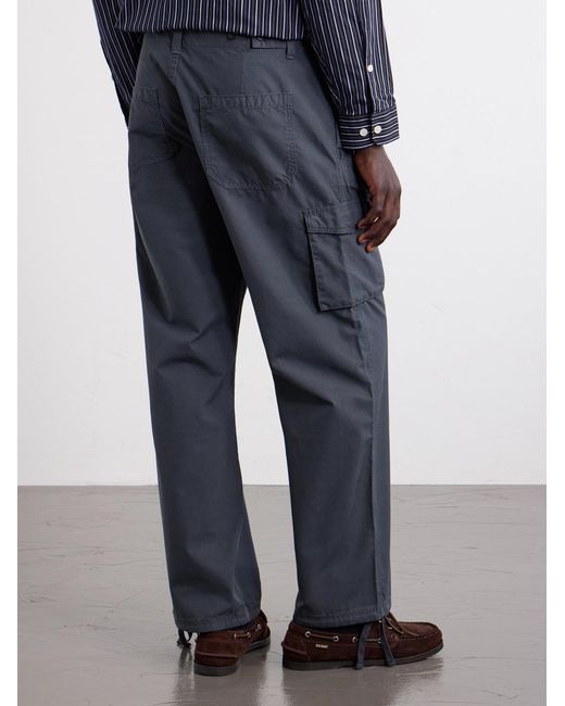 Jeanerica Blue Monti Straight-Leg Cotton Trousers for men