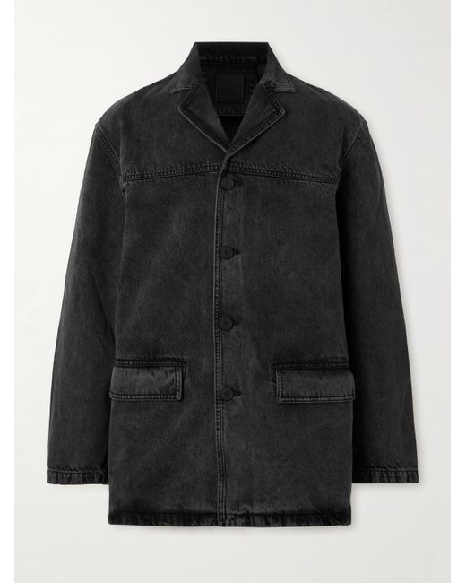 Givenchy Black Camp-collar Denim Jacket for men