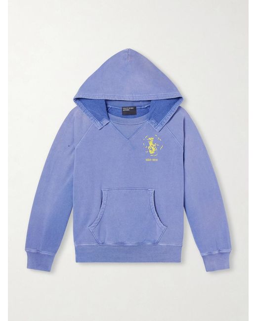 Enfants Riches Deprimes Blue Logo-print Cotton-jersey Hoodie for men