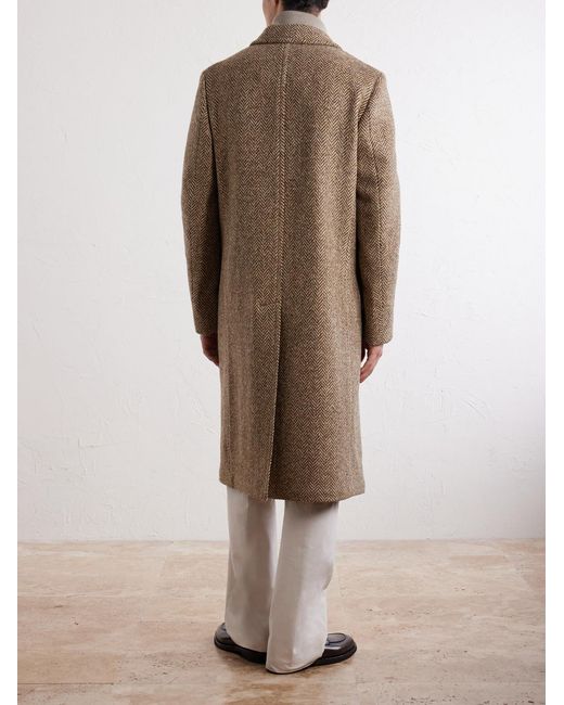 Massimo Alba Natural Mercury Herringbone Virgin Wool Coat for men