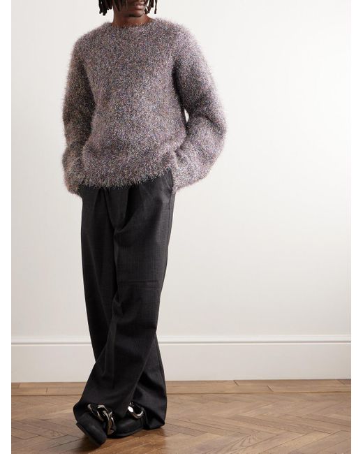 Jil Sander Gray Metallic Knitted Sweater for men
