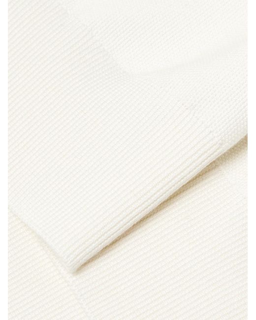 Loro Piana White Cotton And Silk-Blend Piqué Sweater for men