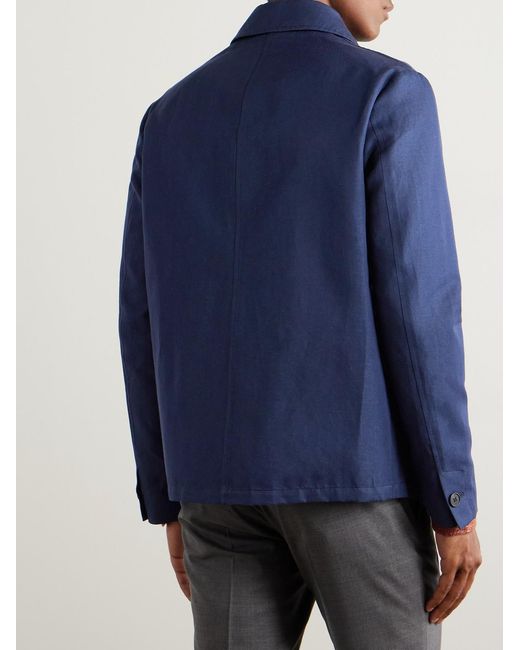 Slowear Blue Venezia 1951 Cotton And Linen-blend Twill Chore Jacket for men