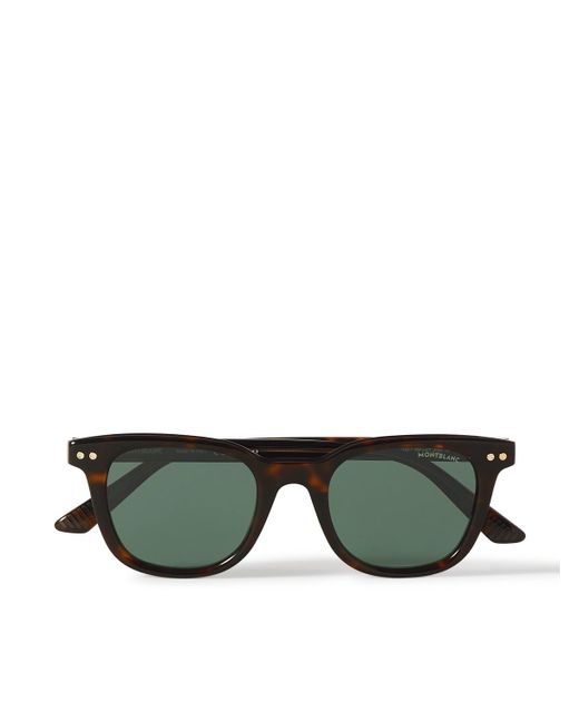 Montblanc Green Snowcap D-frame Tortoiseshell Acetate Sunglasses for men