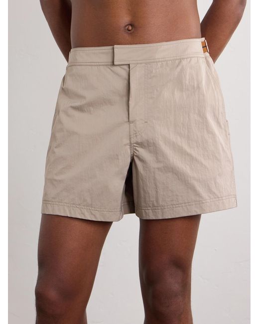 Zegna Natural Rio Straight-leg Mid-length Swim Shorts for men