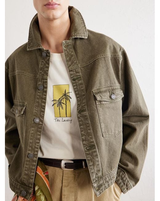 MANAAKI Natural The Landing Printed Cotton-Jersey T-Shirt for men