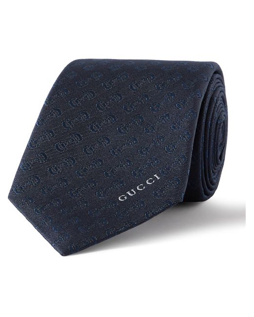 Gucci Blue 7cm Horsebit Silk-jacquard Tie for men