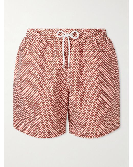 Derek Rose Pink Tropez Straight-Leg Mid-Length Printed Swim Shorts for men