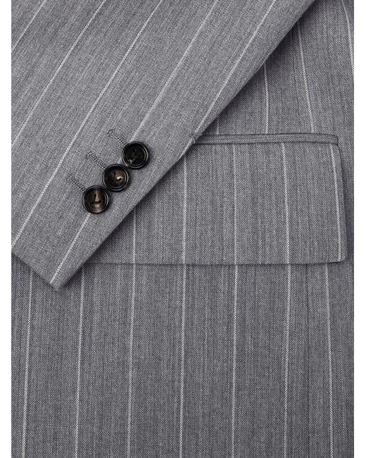 Bottega Veneta Gray Pinstriped Wool Blazer for men