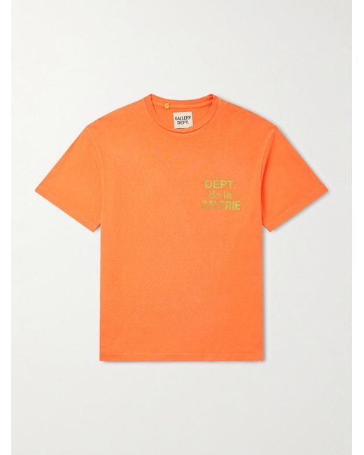 GALLERY DEPT. Orange French Logo-Print Cotton-Jersey T-Shirt for men