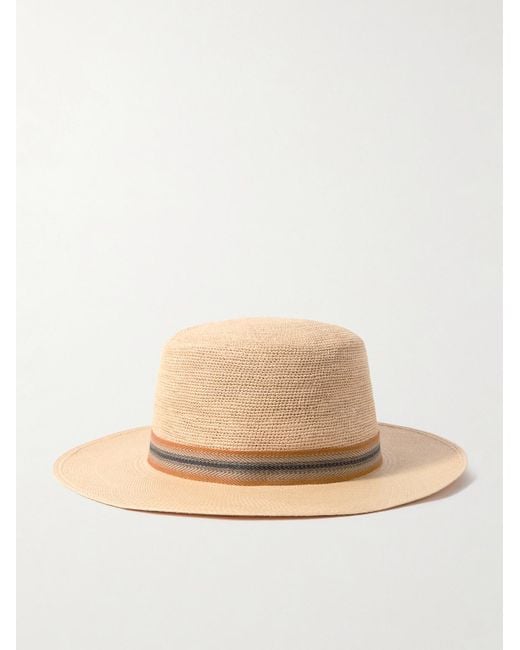 Loro Piana Natural Naoki Webbing-Trimmed Straw Hat for men