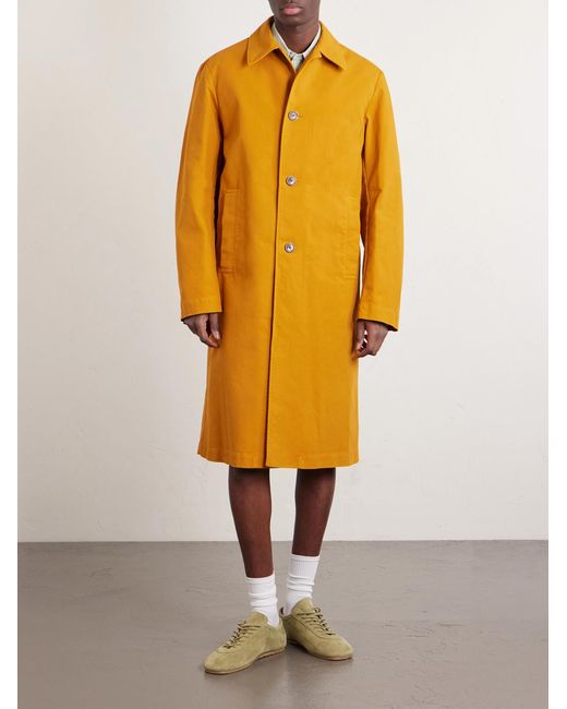 Dries Van Noten Yellow Cotton-Canvas Coat for men