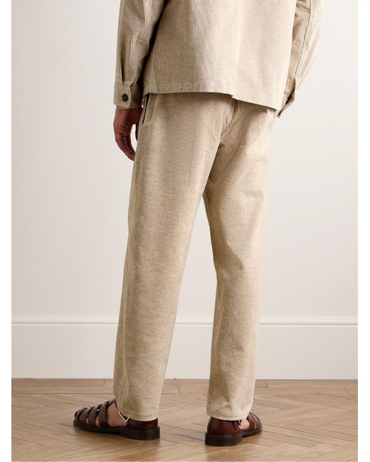 De Bonne Facture Natural Balloon Barrel-leg Cotton And Linen-blend Corduroy Trousers for men