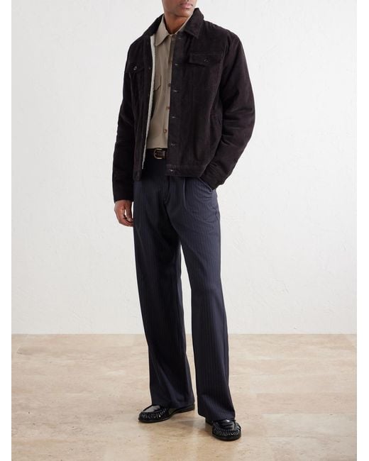 James Perse Blue Stretch-Cotton Corduroy Blouson Jacket for men