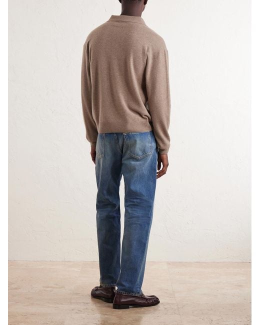Saint Laurent Natural Wool Polo Sweater for men