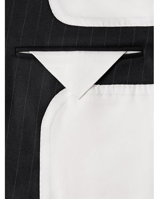 Givenchy Black Double-Breasted Pinstriped Wool-Twill Suit Jacket for men