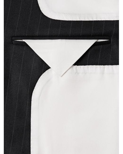 Givenchy Black Double-Breasted Pinstriped Wool-Twill Suit Jacket for men