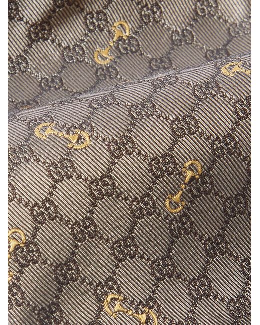 Cravatta in seta jacquard con logo ricamato di Gucci in Gray da Uomo