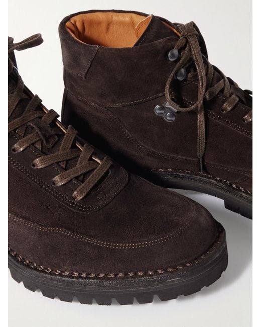 Mr P. Black Suede Lace-Up Boots for men
