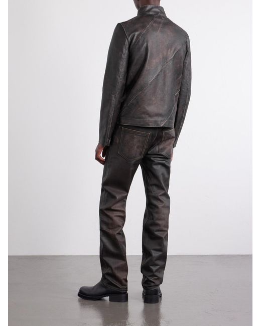 424 Black Leather Jacket for men