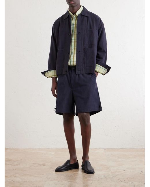 Kardo Blue Bodhi Cotton-Jacquard Jacket for men