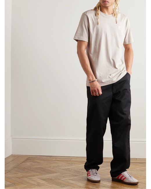 Adidas Originals White Essentials Logo-embroidered Cotton-jersey T-shirt for men