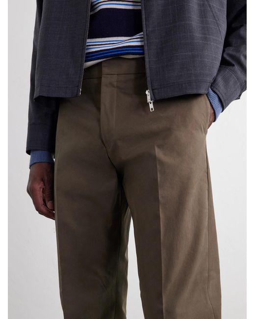 Paul Smith Brown Straight-Leg Cotton-Twill Chinos for men