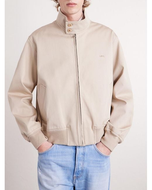 A.P.C. Natural Cotton Twill Blouson Jacket for men