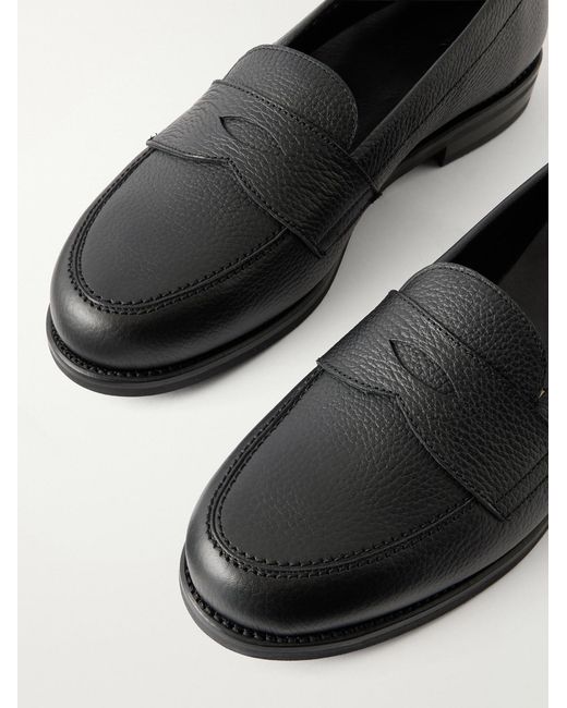Morjas Black The Ivy Suede Penny Loafers for men