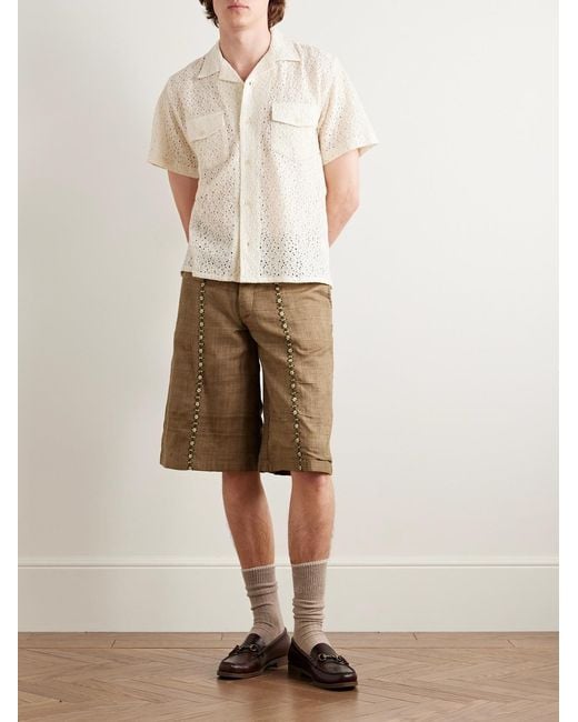 Corridor NYC Natural Camp-collar Cotton And Nylon-blend Lace Shirt for men